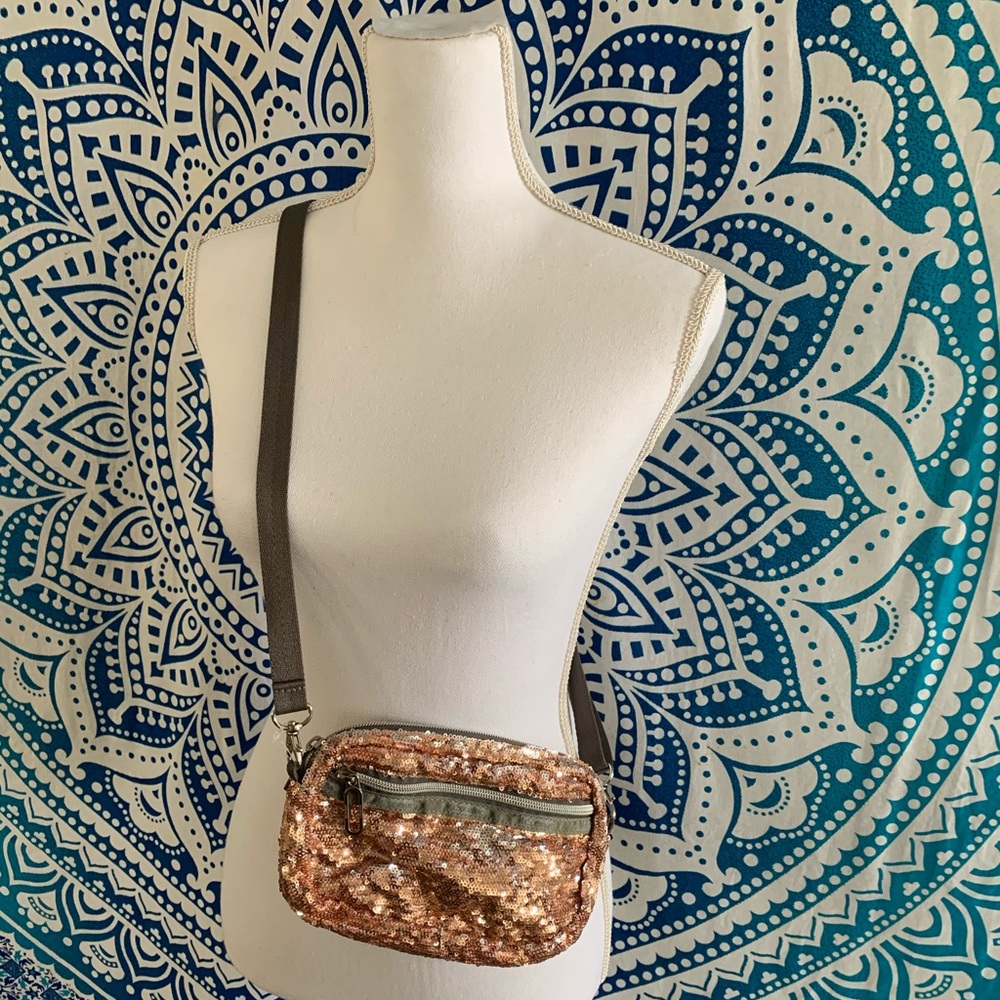 Pink Sequin Crossbody Bag